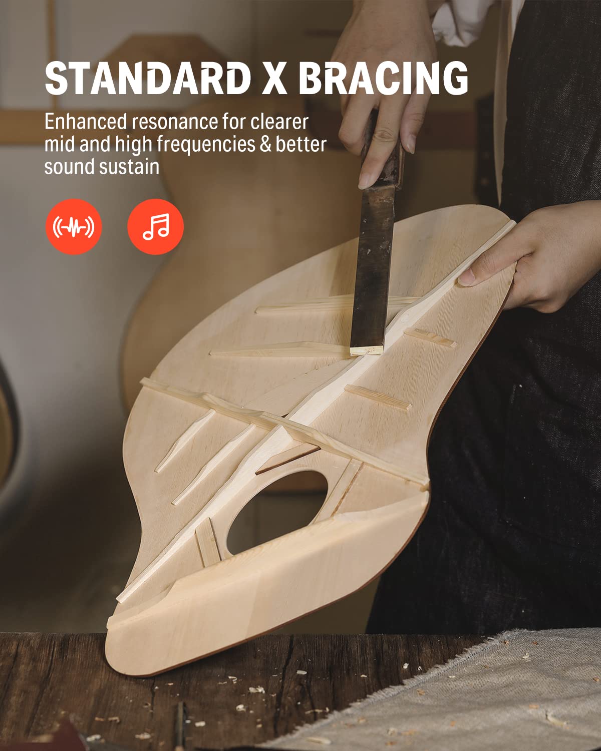 Donner 41'' Full Size Acoustic Guitar - Complete Beginner Kit for Adults, Teens with Free Online Lesson, Dreadnought Acustica Gu